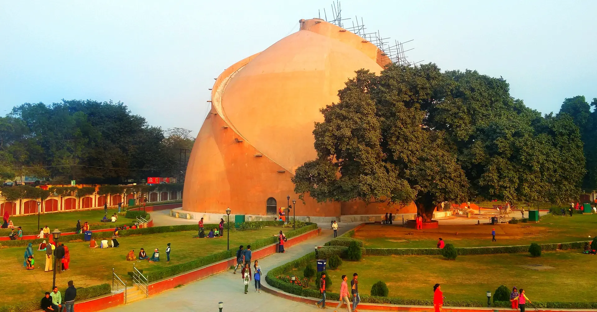 Golghar in Patna at sunset, the city's 18th-century beehive-shaped granary